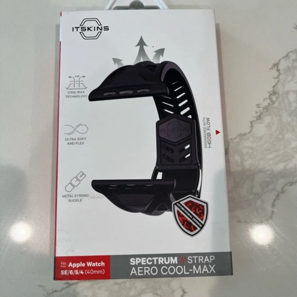 Spectrum Aero Cool-Max Black Apple Watch Strap (40mm)